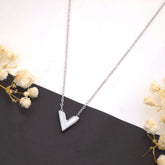 Minimalist V-Shaped Silver Pendant